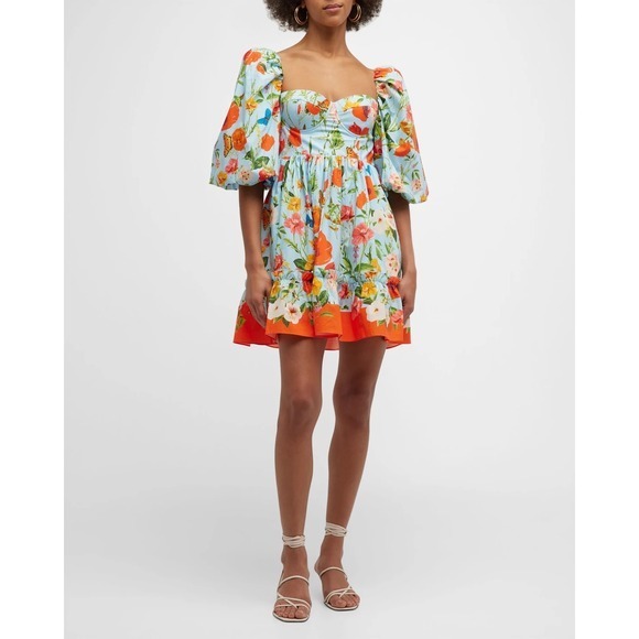 Cara Cara Dresses & Skirts - Cara Cara NYC Jessica Floral Puff Sleeve Mini Dress - Size 0